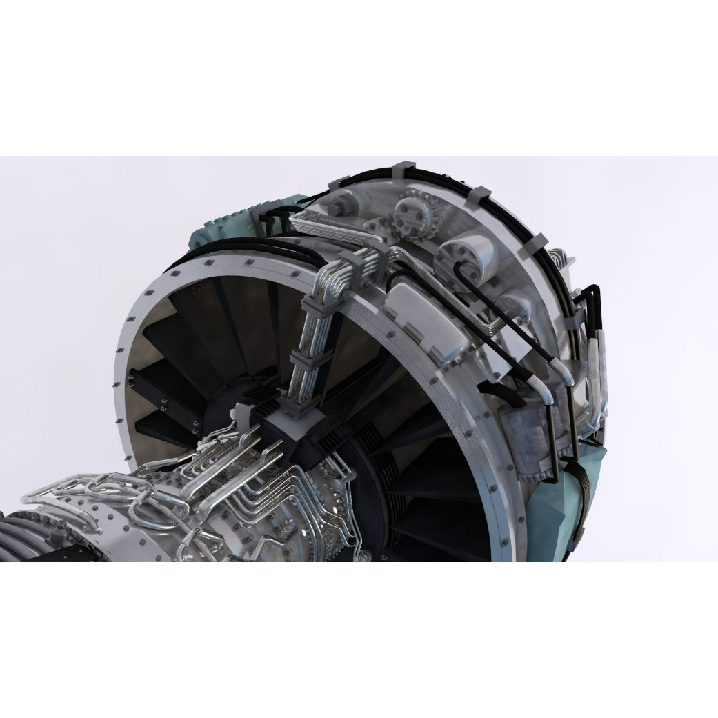 Aircraft Engine 3D Model – Realistic Turbine Asset, FBX, OBJ - View 21