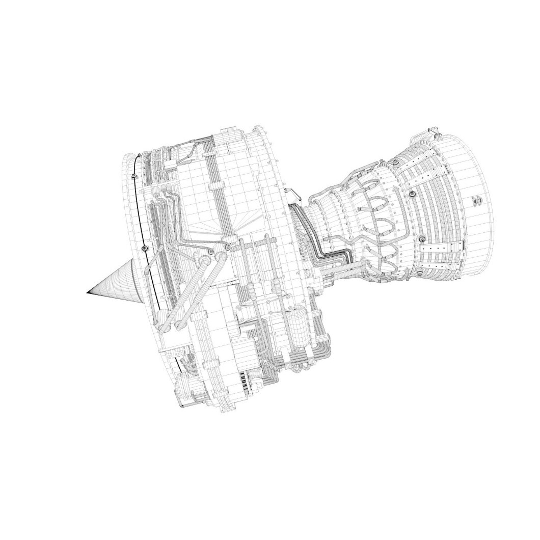 Aircraft Engine 3D Model – Realistic Turbine Asset, FBX, OBJ - View 22