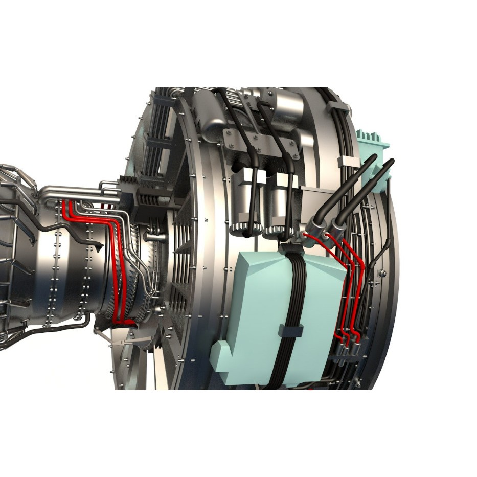 Aircraft Engine 3D Model – Realistic Turbine Asset, FBX, OBJ - View 3