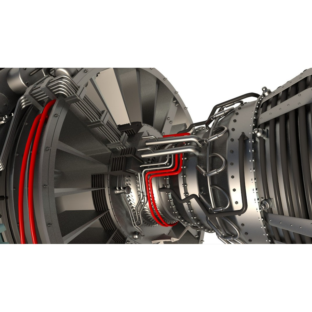 Aircraft Engine 3D Model – Realistic Turbine Asset, FBX, OBJ - View 4