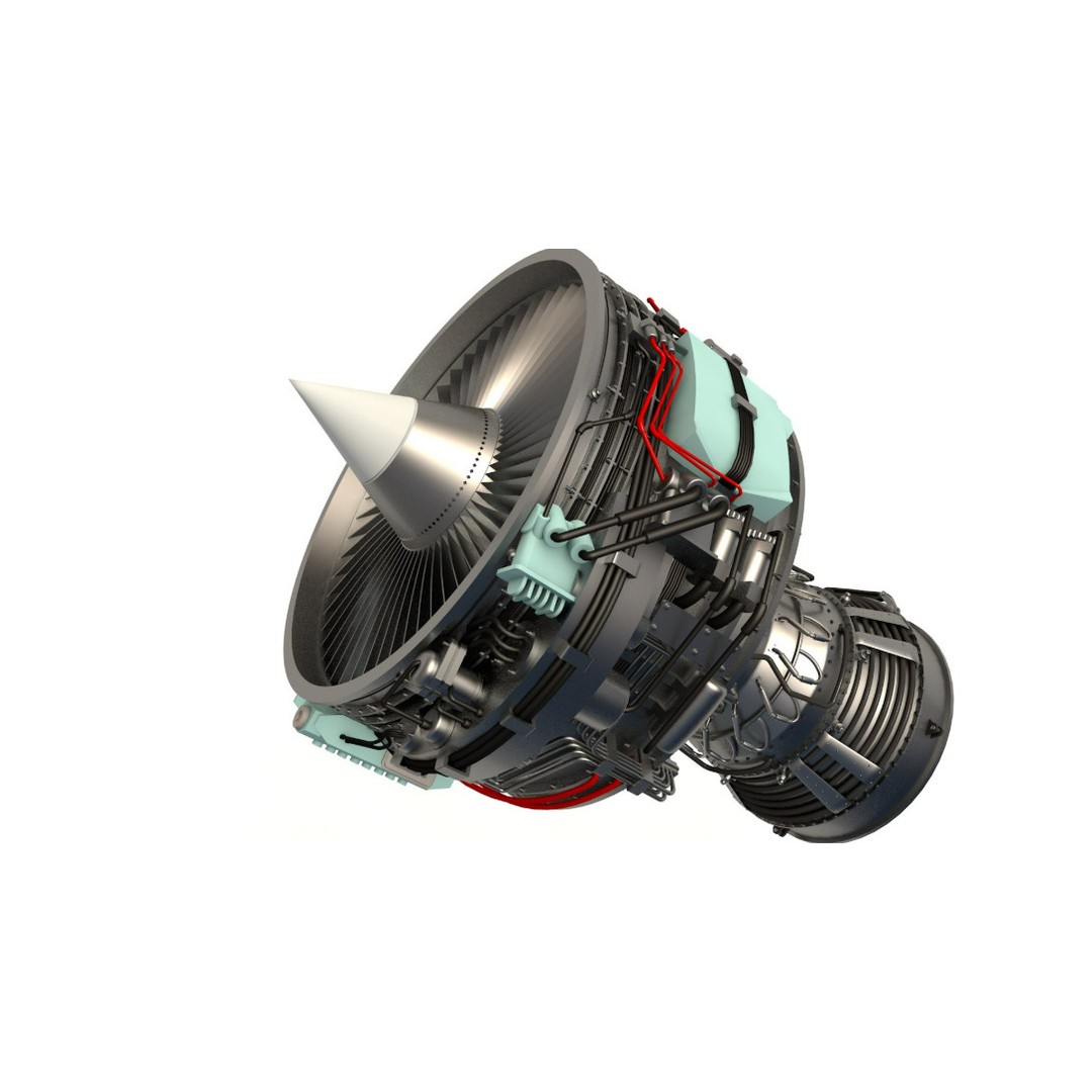 Aircraft Engine 3D Model – Realistic Turbine Asset, FBX, OBJ - View 5