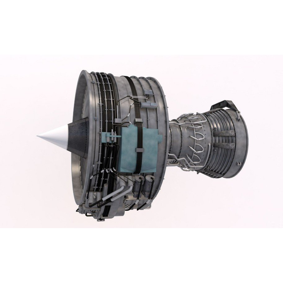 Aircraft Engine 3D Model – Realistic Turbine Asset, FBX, OBJ - View 6