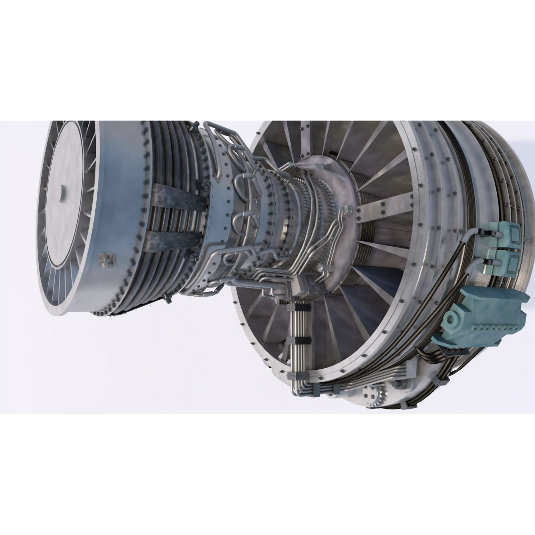 Aircraft Engine 3D Model – Realistic Turbine Asset, FBX, OBJ - View 8