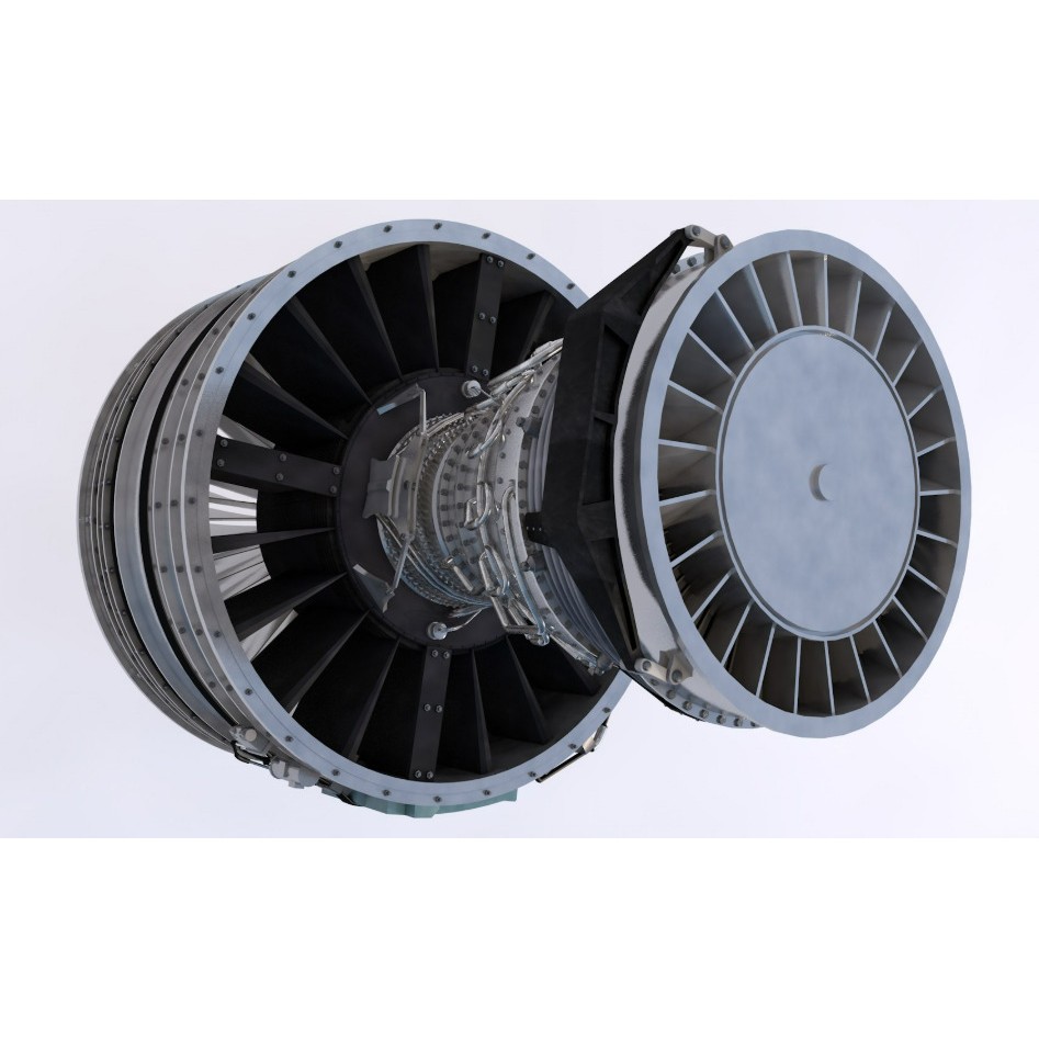 Aircraft Engine 3D Model – Realistic Turbine Asset, FBX, OBJ - View 9