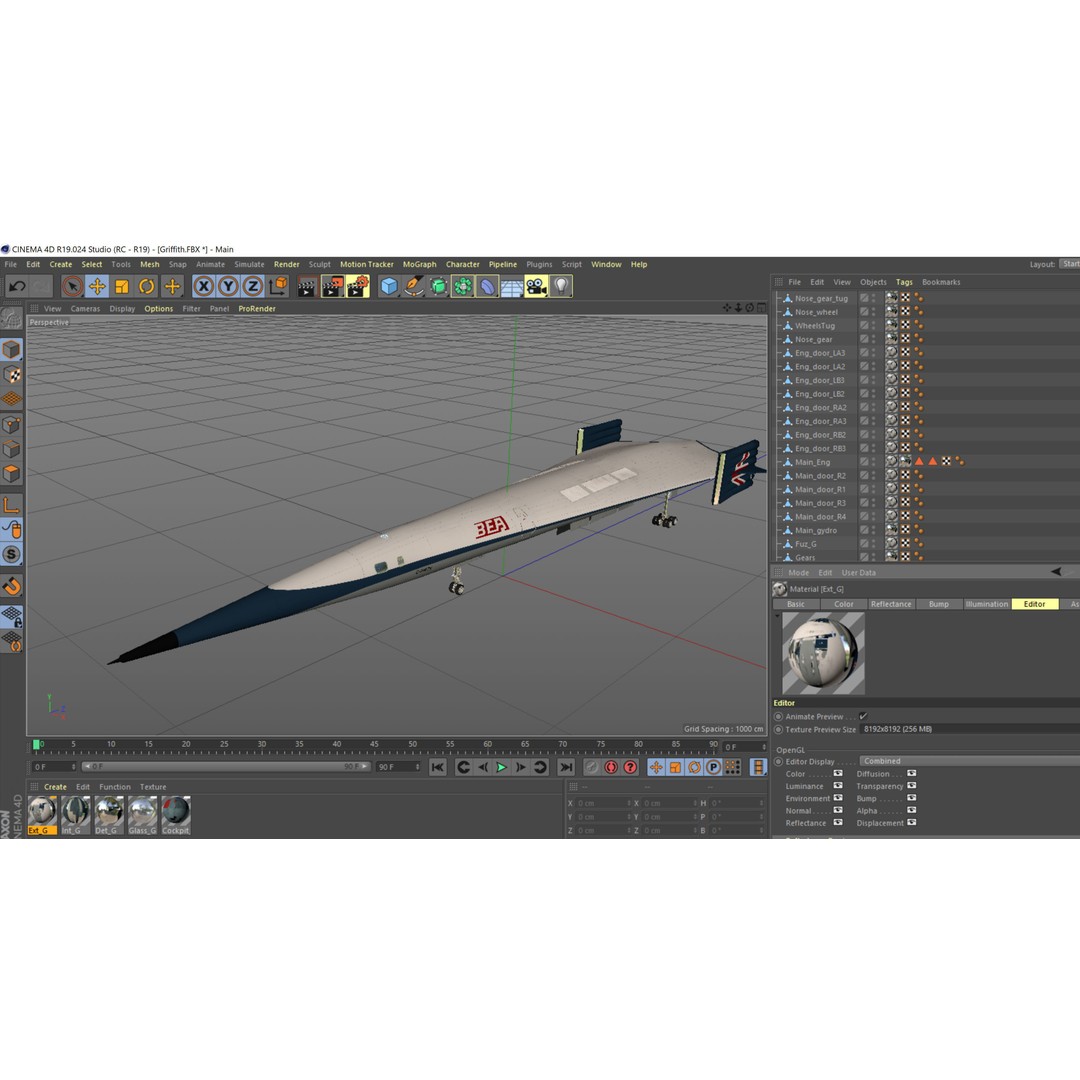 Griffith 3D Model – Supersonic VTOL Aircraft, PBR Textures, FBX - View 19