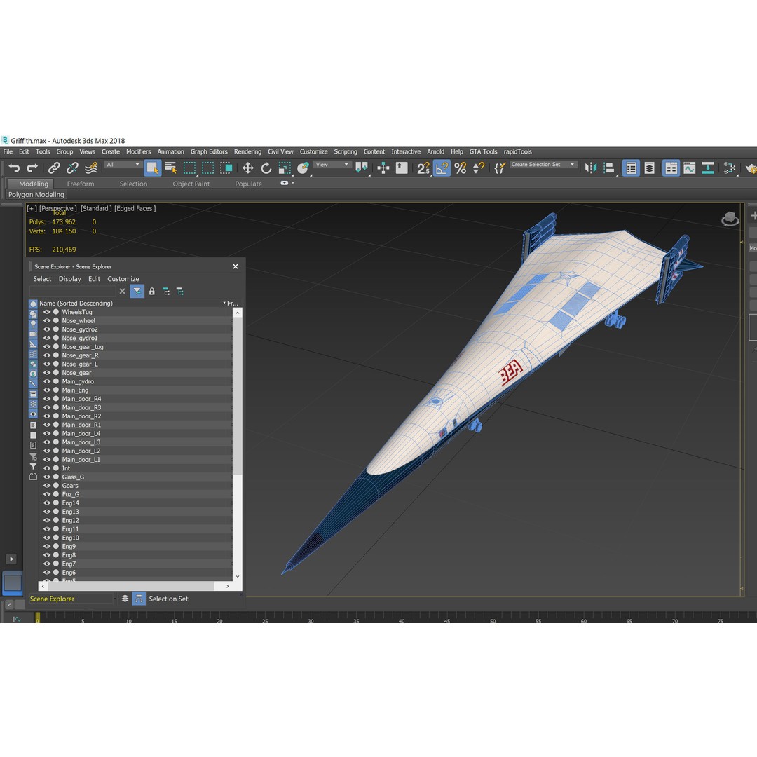 Griffith 3D Model – Supersonic VTOL Aircraft, PBR Textures, FBX - View 20