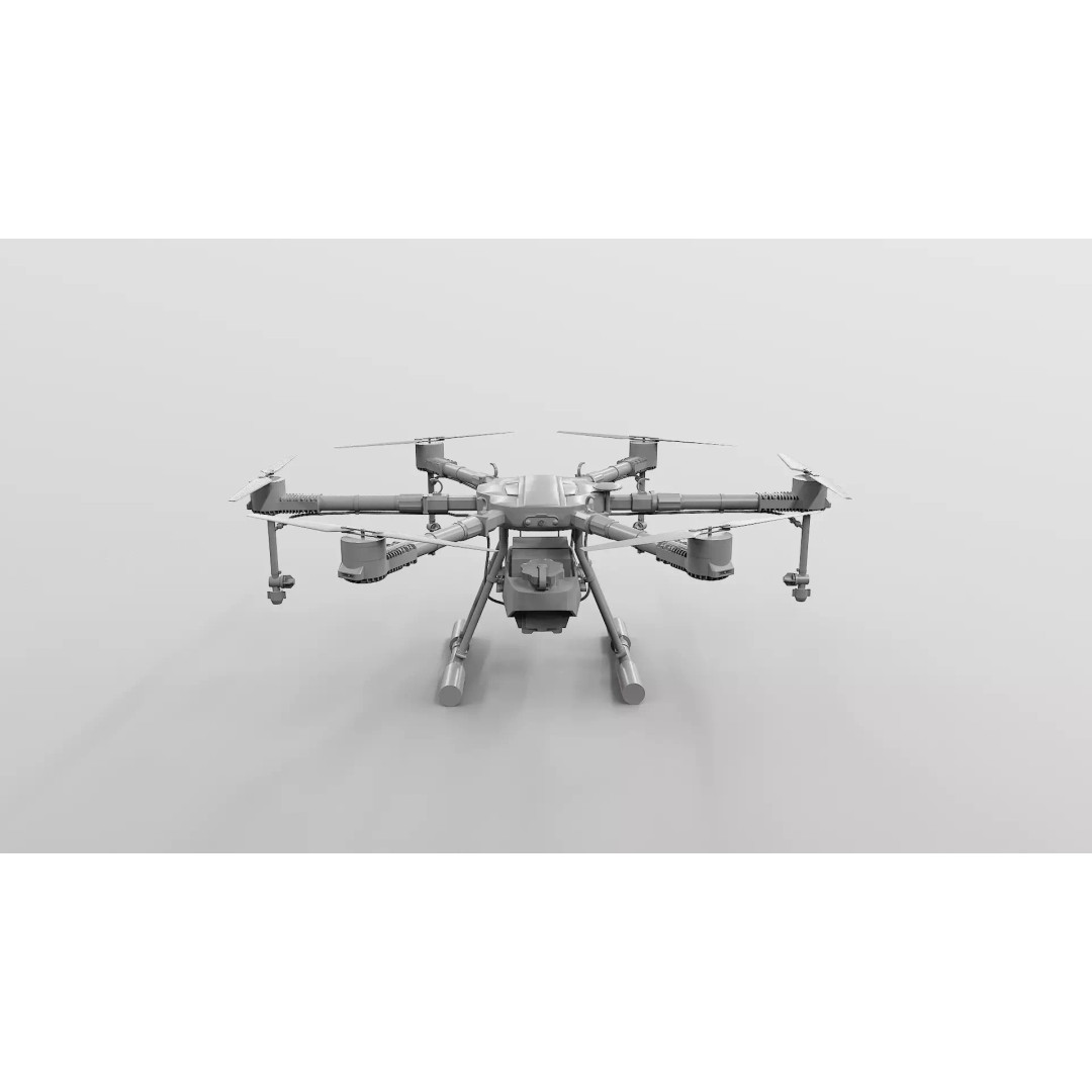 Agricultural Drone 3D Model – Low Poly UAV Sprayer, FBX - View 13