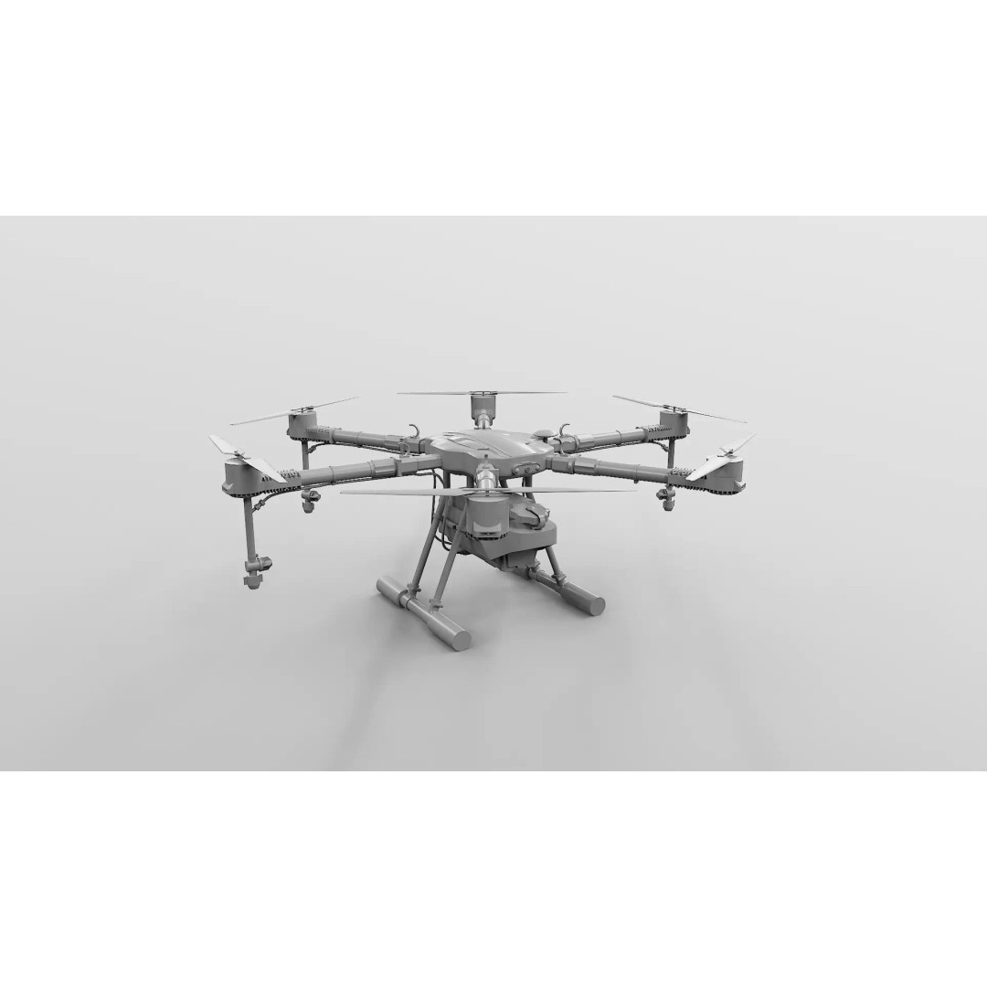 Agricultural Drone 3D Model – Low Poly UAV Sprayer, FBX - View 14