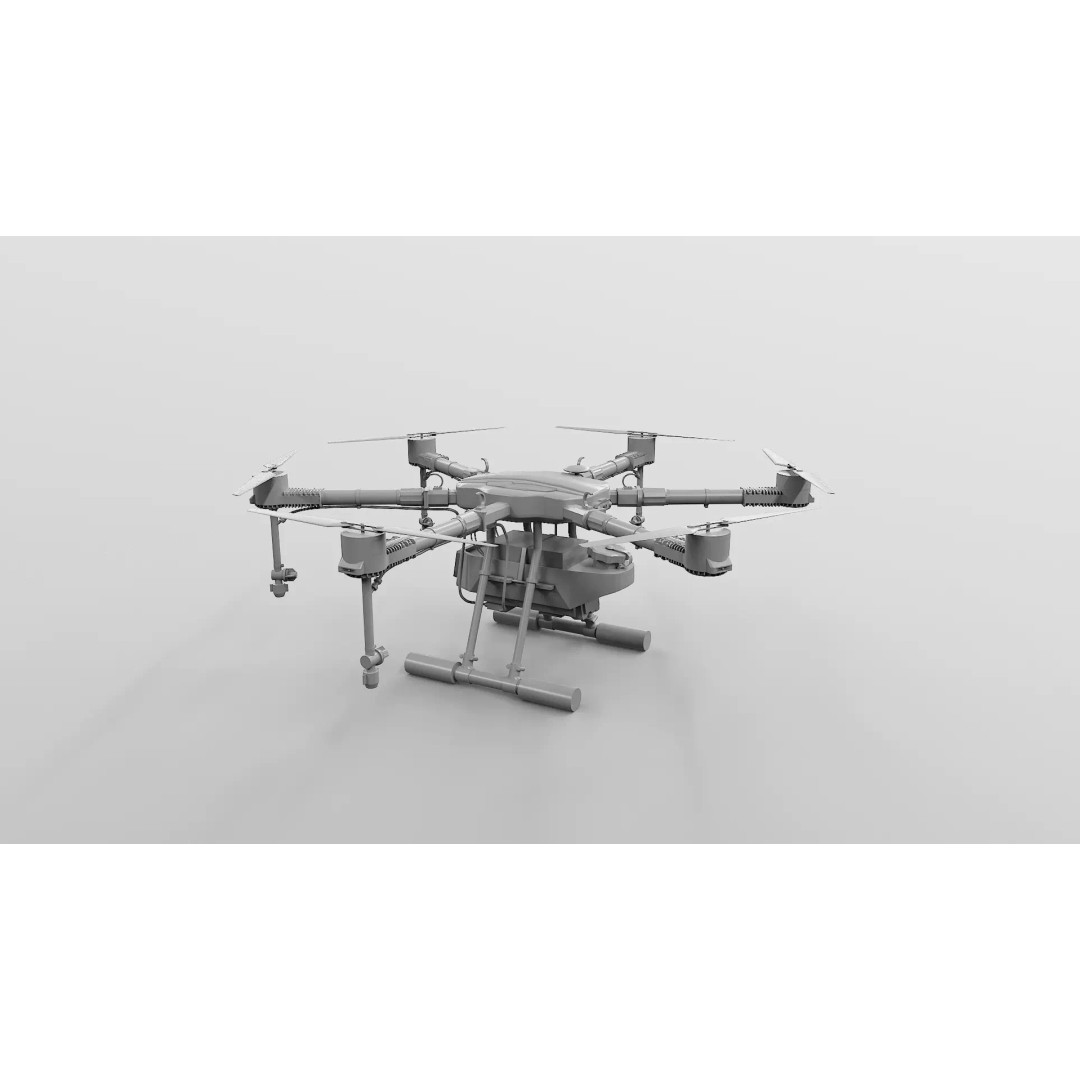 Agricultural Drone 3D Model – Low Poly UAV Sprayer, FBX - View 15