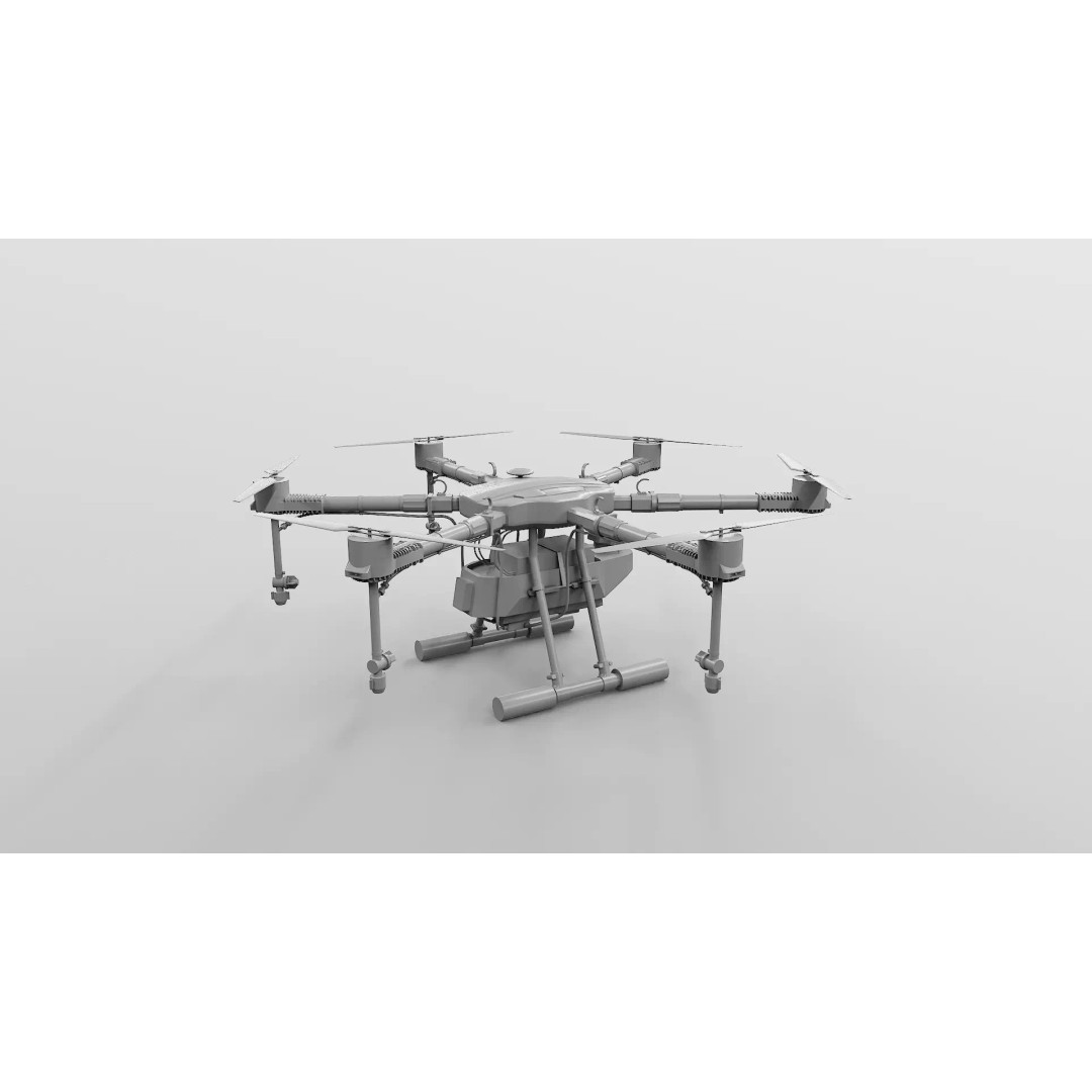 Agricultural Drone 3D Model – Low Poly UAV Sprayer, FBX - View 17