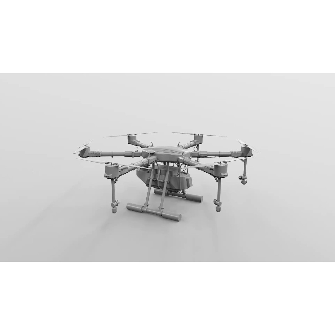 Agricultural Drone 3D Model – Low Poly UAV Sprayer, FBX - View 21