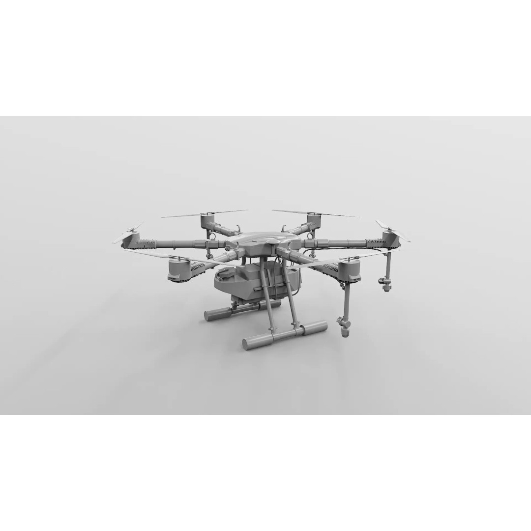Agricultural Drone 3D Model – Low Poly UAV Sprayer, FBX - View 23