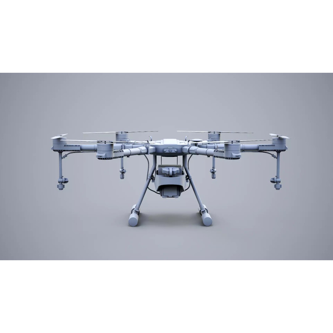 Agricultural Drone 3D Model – Low Poly UAV Sprayer, FBX - View 5
