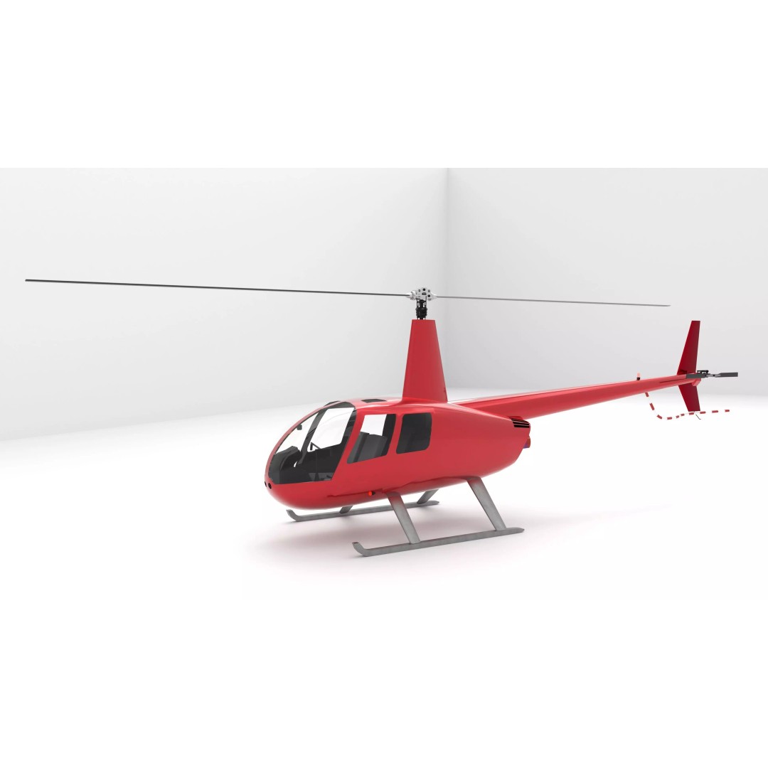 Robinson R66 3D Model – Detailed Helicopter Asset, FBX & OBJ - View 2