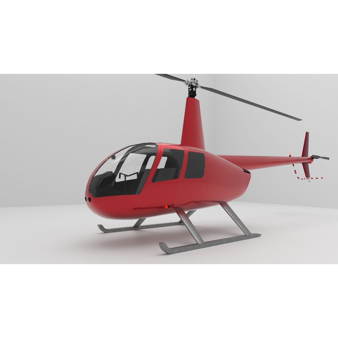 Robinson R66 3D Model – Detailed Helicopter Asset, FBX & OBJ - View 7