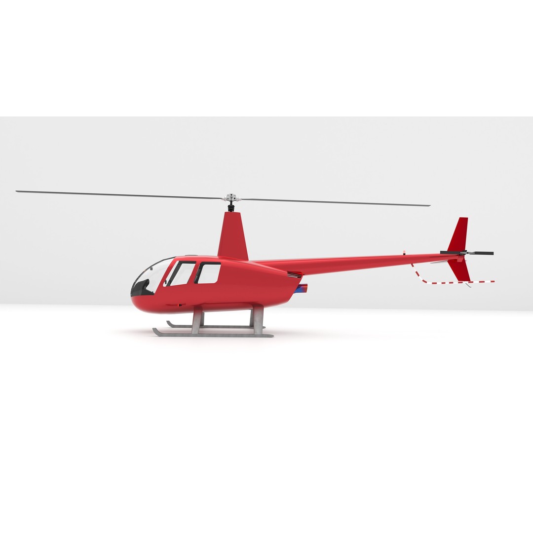 Robinson R66 3D Model – Detailed Helicopter Asset, FBX & OBJ - View 8