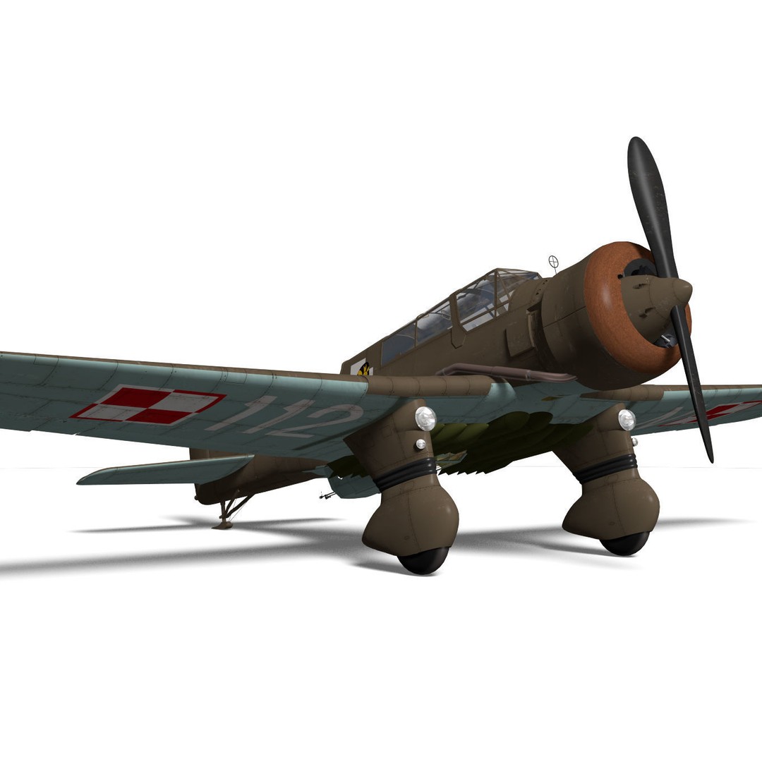PZL.23 Karas 3D Model – High Poly Military Aircraft, FBX - View 10