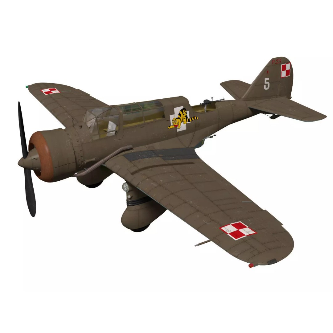 PZL.23 Karas 3D Model – High Poly Military Aircraft, FBX - View 2