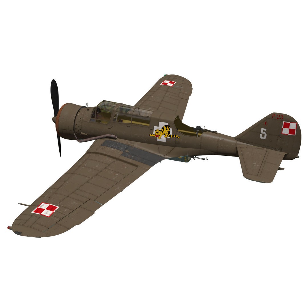 PZL.23 Karas 3D Model – High Poly Military Aircraft, FBX - View 3