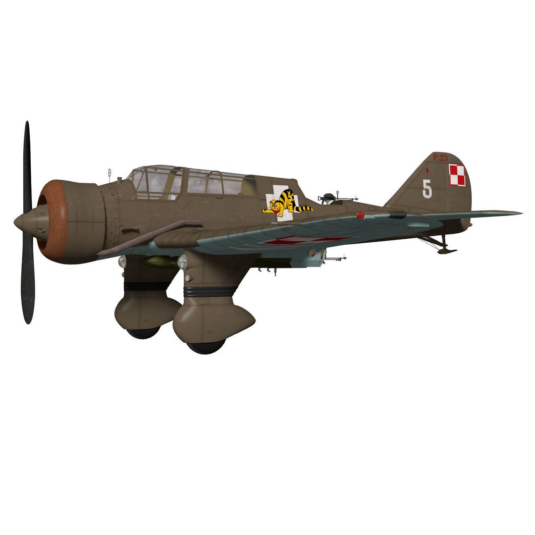 PZL.23 Karas 3D Model – High Poly Military Aircraft, FBX - View 4