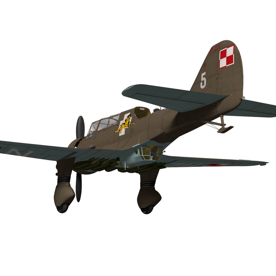 PZL.23 Karas 3D Model – High Poly Military Aircraft, FBX - View 7