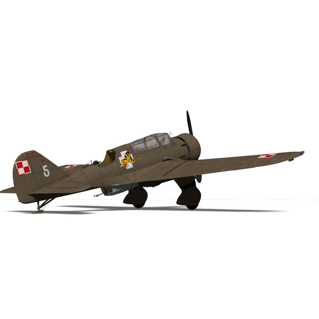 PZL.23 Karas 3D Model – High Poly Military Aircraft, FBX - View 9