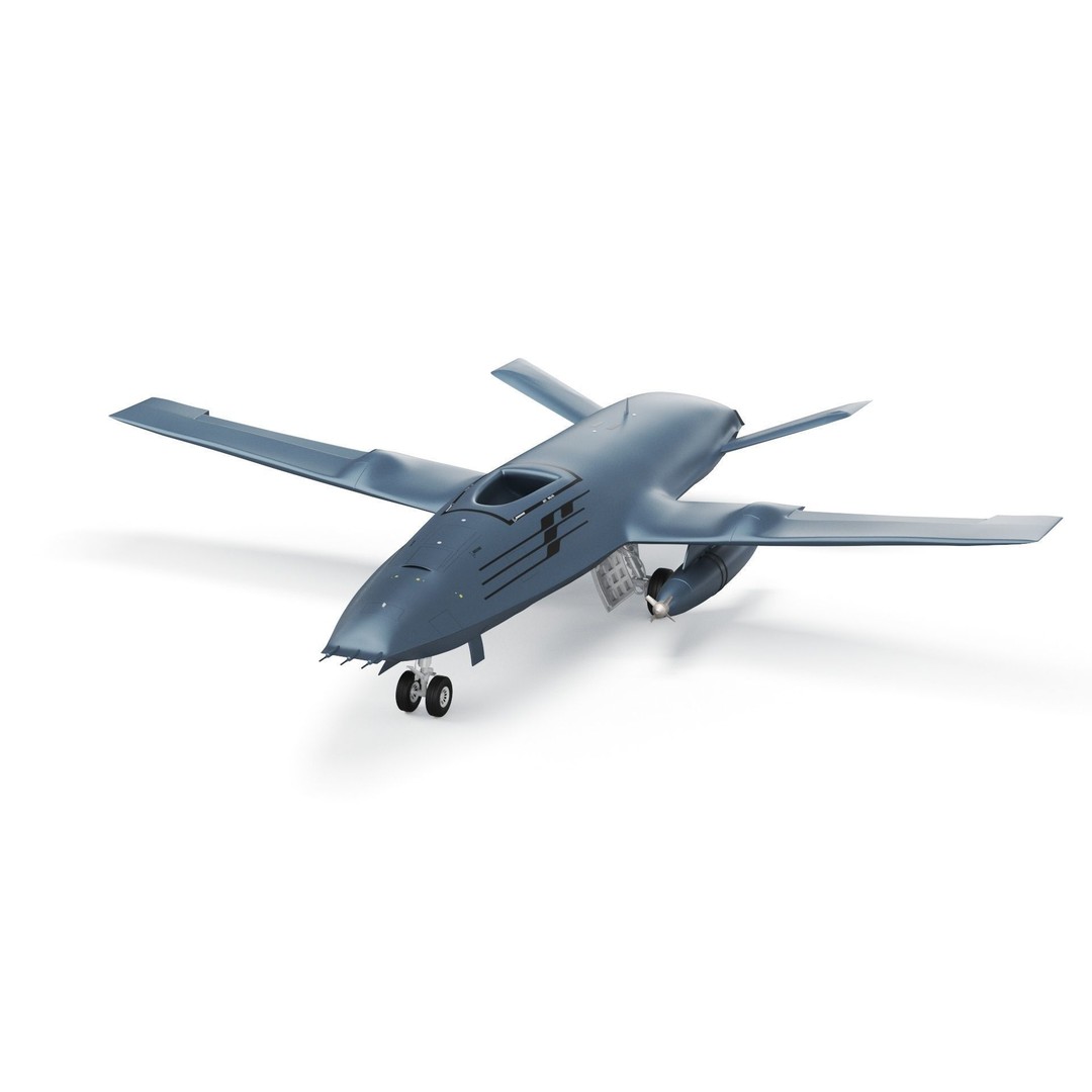 Boeing MQ25 Stingray 3D Model – High Poly Military Drone, FBX, OBJ - View 36