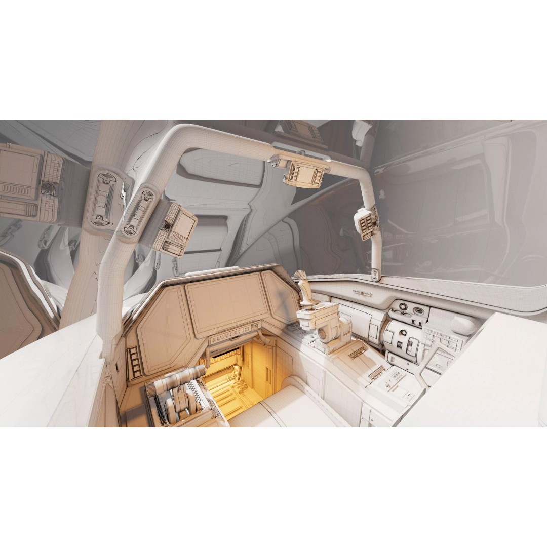 Spaceship Cockpit 3D Model – High Poly Game Asset, V-Ray, FBX - View 8