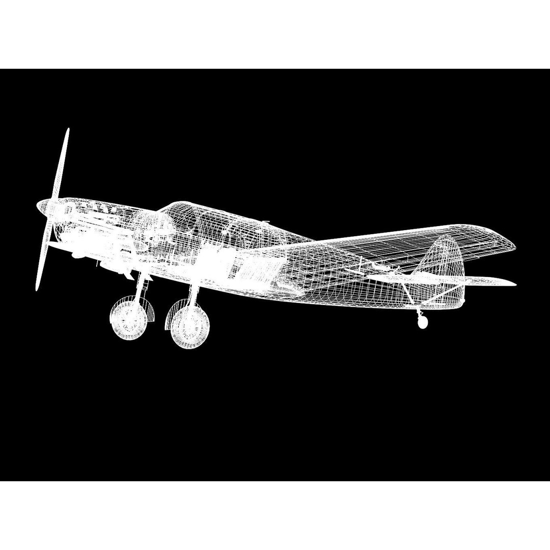 Messerschmitt Bf108 Taifun 3D Model – High Poly Aircraft, FBX