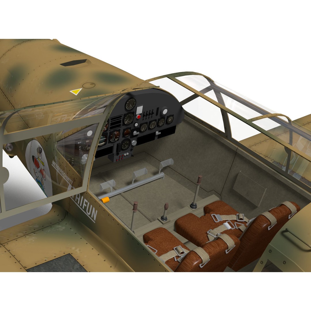 Messerschmitt Bf108 Taifun 3D Model – High Poly Aircraft, FBX - View 18