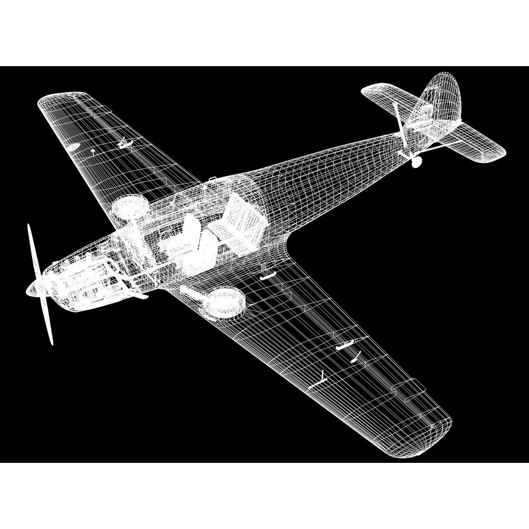 Messerschmitt Bf108 Taifun 3D Model – High Poly Aircraft, FBX - View 19