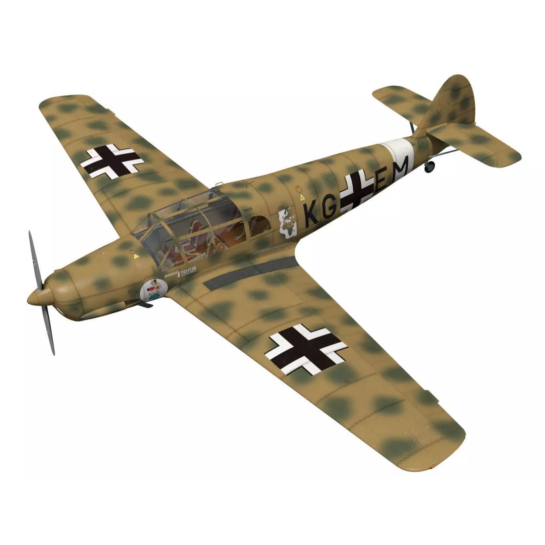 Messerschmitt Bf108 Taifun 3D Model – High Poly Aircraft, FBX - View 2