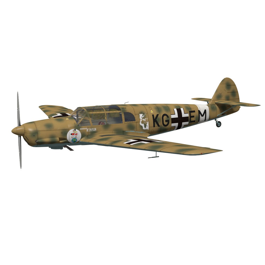 Messerschmitt Bf108 Taifun 3D Model – High Poly Aircraft, FBX - View 4