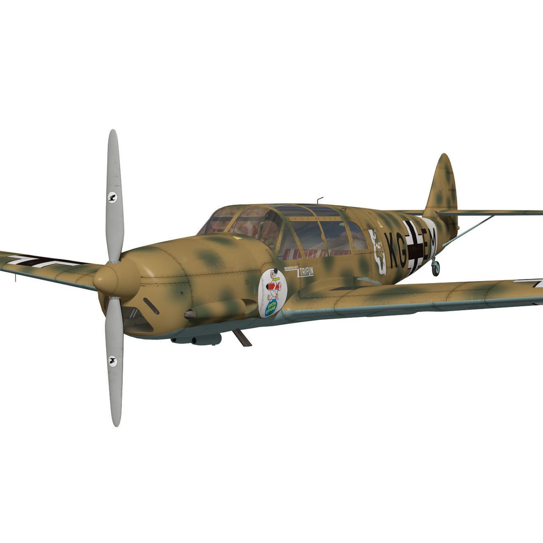 Messerschmitt Bf108 Taifun 3D Model – High Poly Aircraft, FBX - View 6