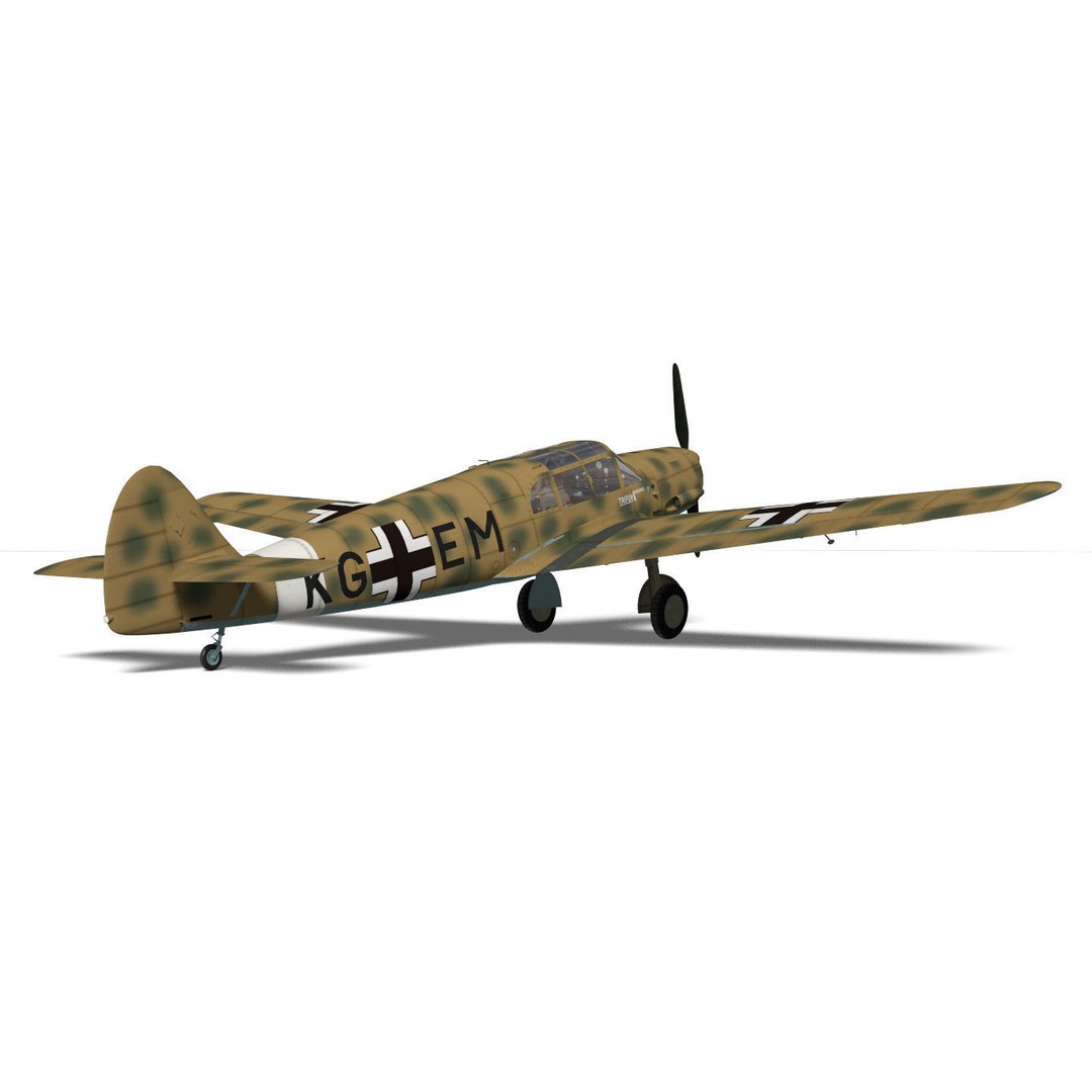 Messerschmitt Bf108 Taifun 3D Model – High Poly Aircraft, FBX - View 8