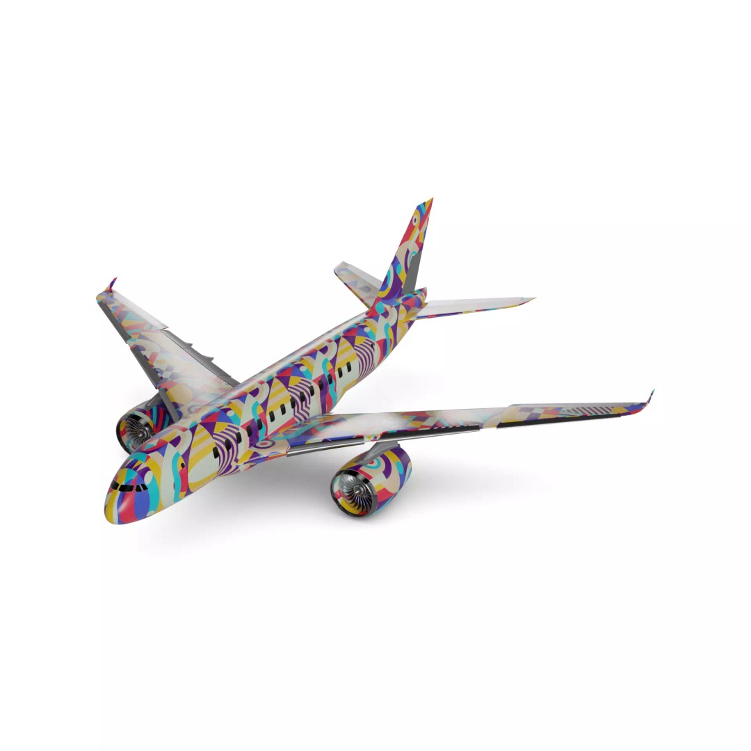 Commercial Airliner 3D Model – Low Poly Game Asset, FBX