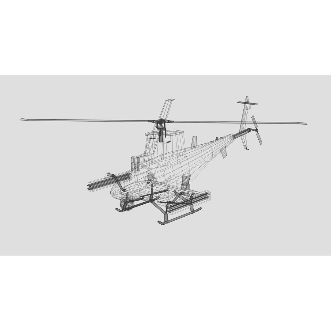 MQ-8B Fire Scout 3D Model – Low Poly Military Drone, FBX & Blender
