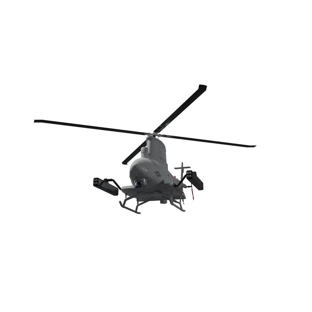 MQ-8B Fire Scout 3D Model – Low Poly Military Drone, FBX & Blender - View 6