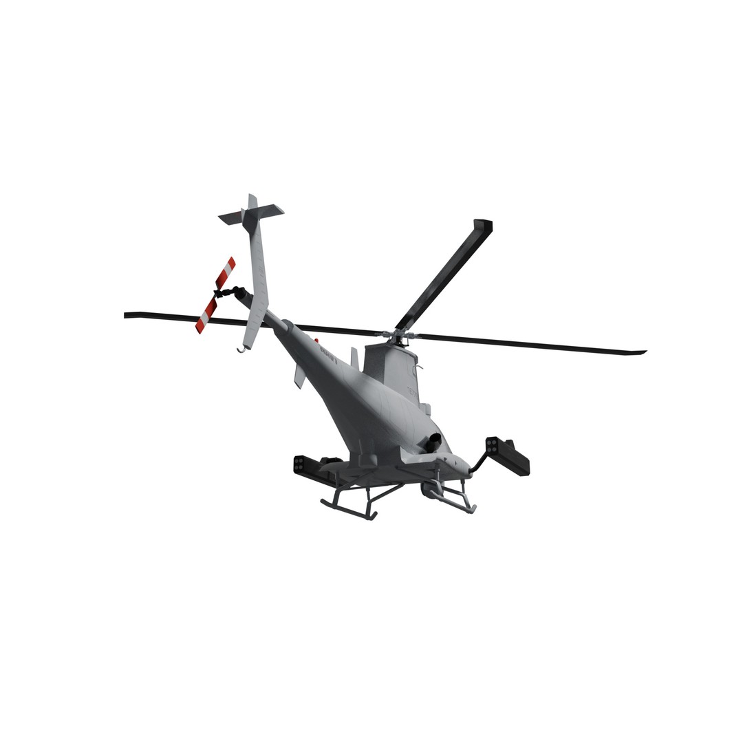MQ-8B Fire Scout 3D Model – Low Poly Military Drone, FBX & Blender - View 7