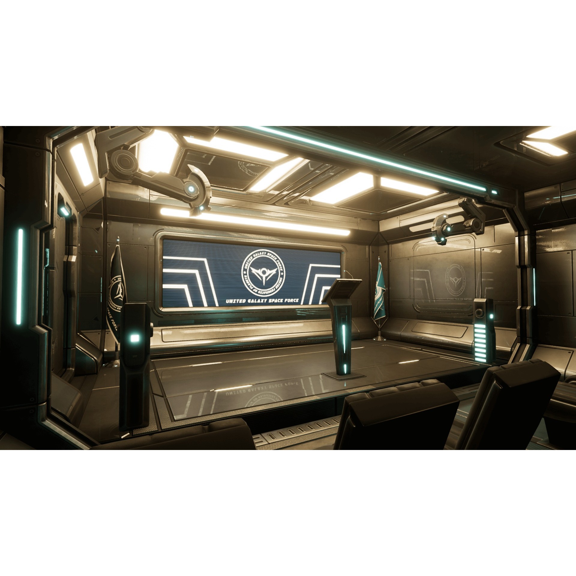 Sci-Fi Briefing Room - Low-Poly Game-Ready 3D Model