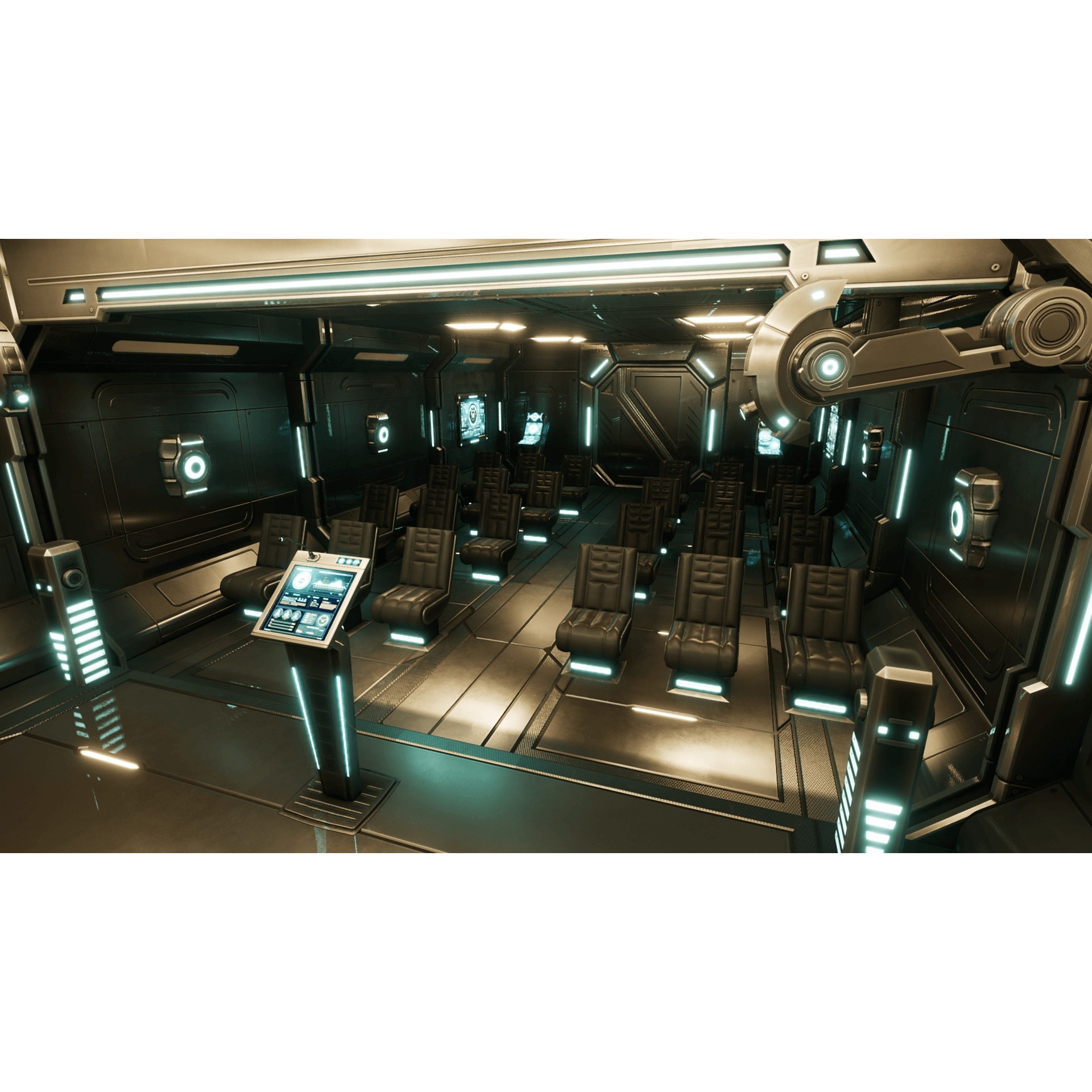 Sci-Fi Briefing Room - Low-Poly Game-Ready 3D Model - View 10