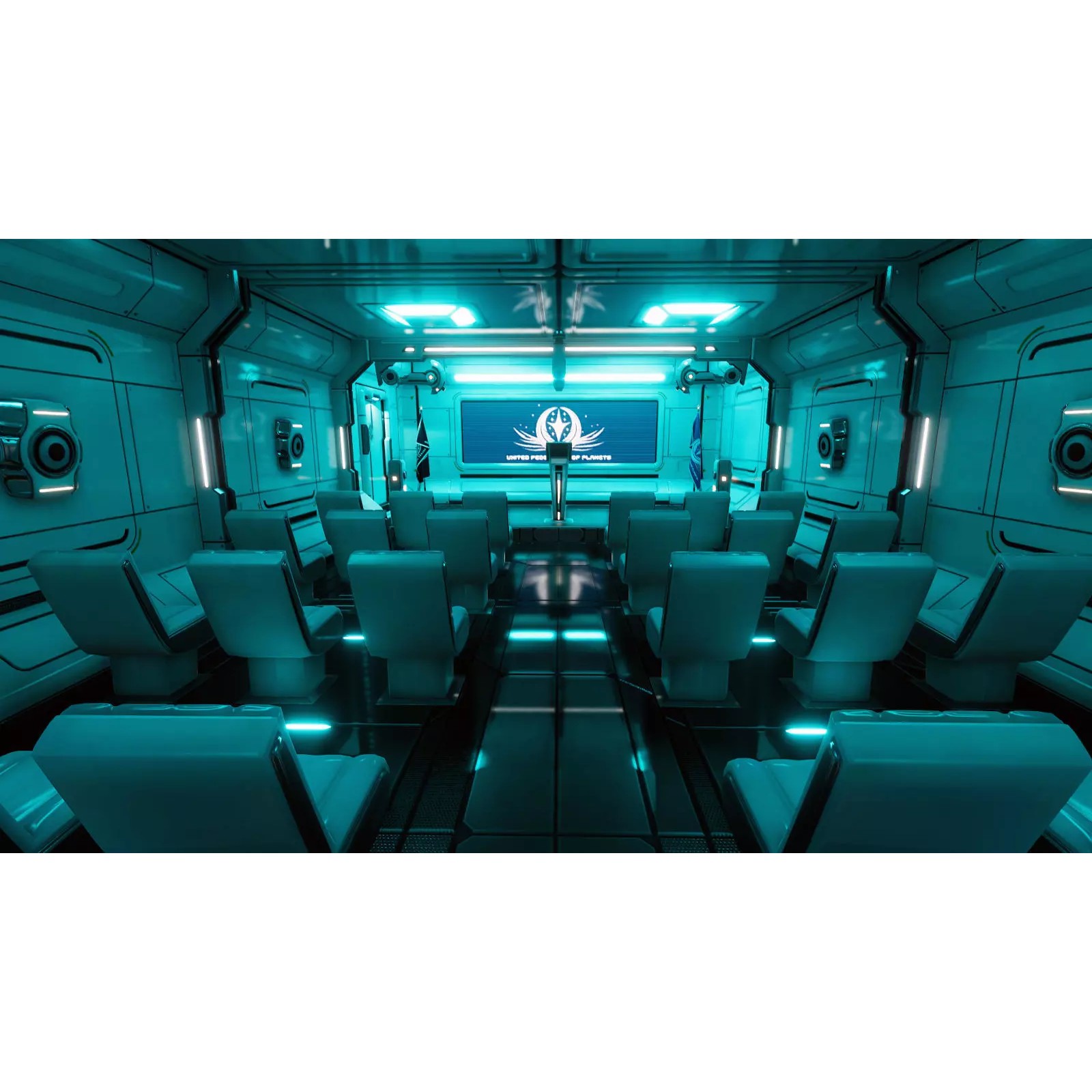 Sci-Fi Briefing Room - Low-Poly Game-Ready 3D Model - View 2