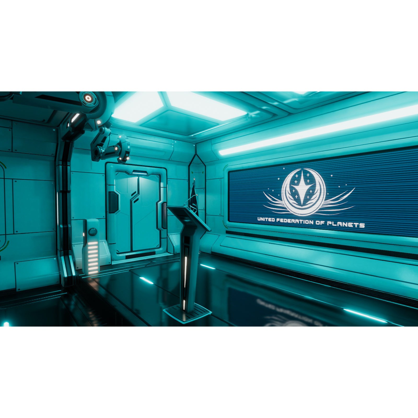 Sci-Fi Briefing Room - Low-Poly Game-Ready 3D Model - View 3