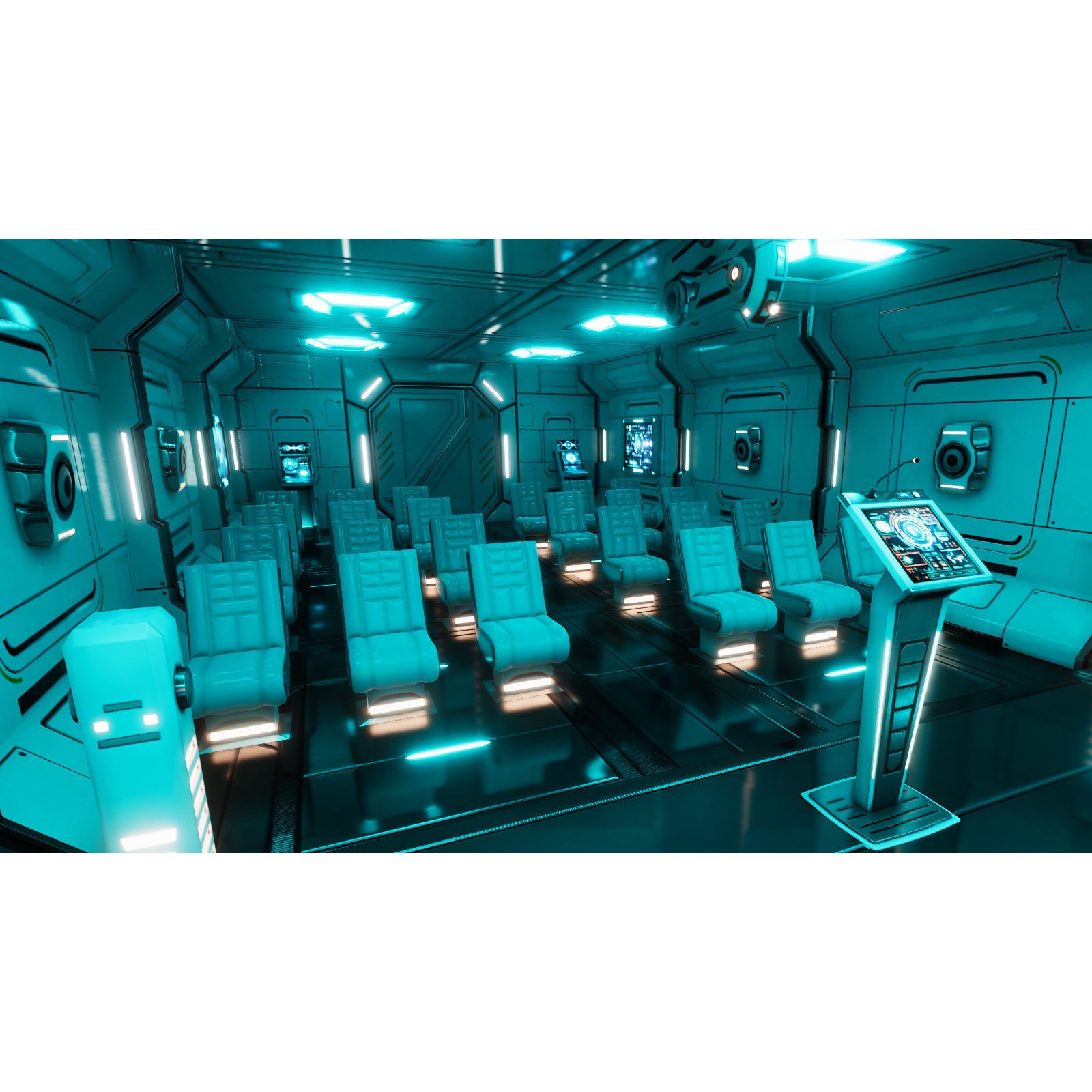 Sci-Fi Briefing Room - Low-Poly Game-Ready 3D Model - View 4