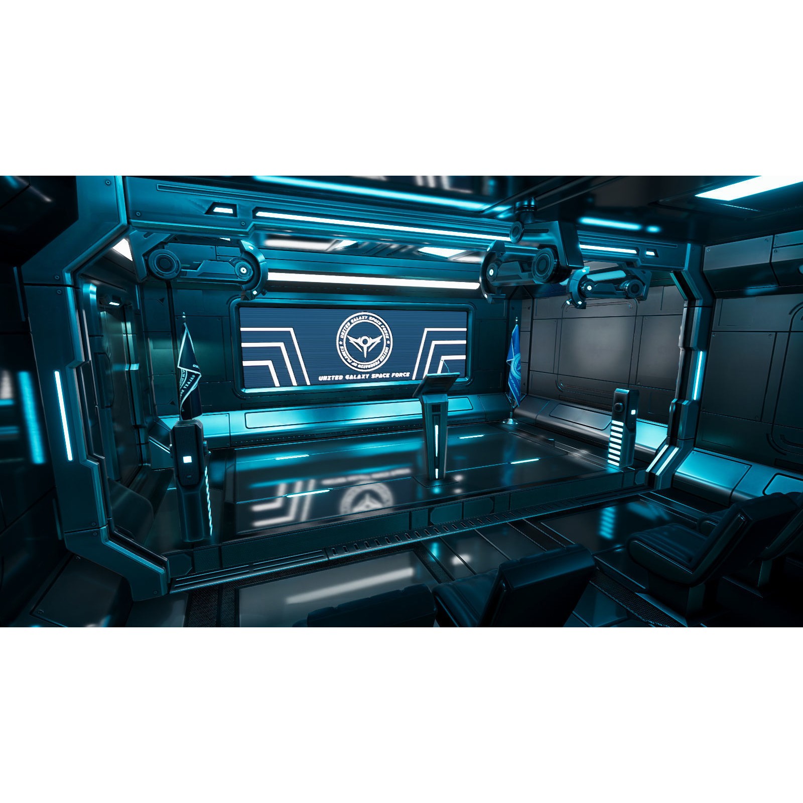 Sci-Fi Briefing Room - Low-Poly Game-Ready 3D Model - View 5