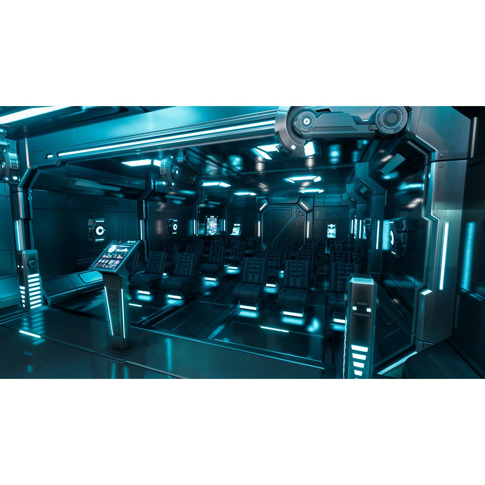 Sci-Fi Briefing Room - Low-Poly Game-Ready 3D Model - View 6