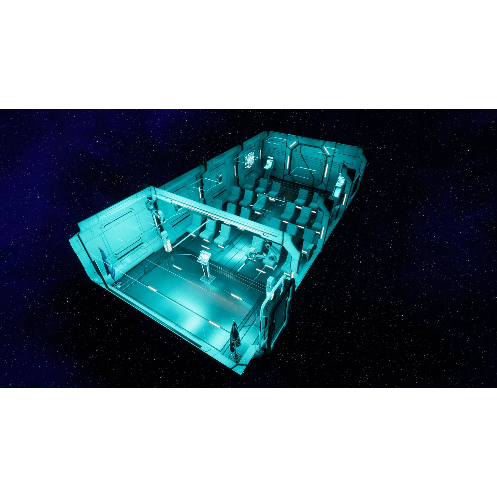 Sci-Fi Briefing Room - Low-Poly Game-Ready 3D Model - View 8