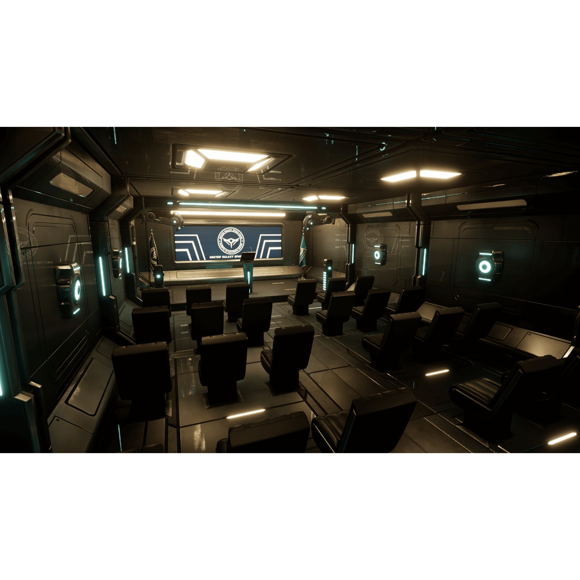 Sci-Fi Briefing Room - Low-Poly Game-Ready 3D Model - View 9