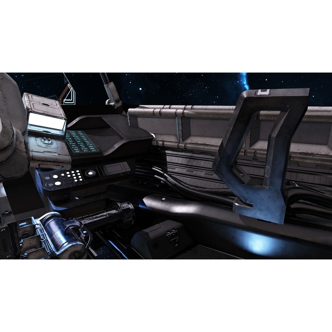 Spaceship Cockpit 3D Model – Low Poly PBR Game Asset, FBX, OBJ - View 11