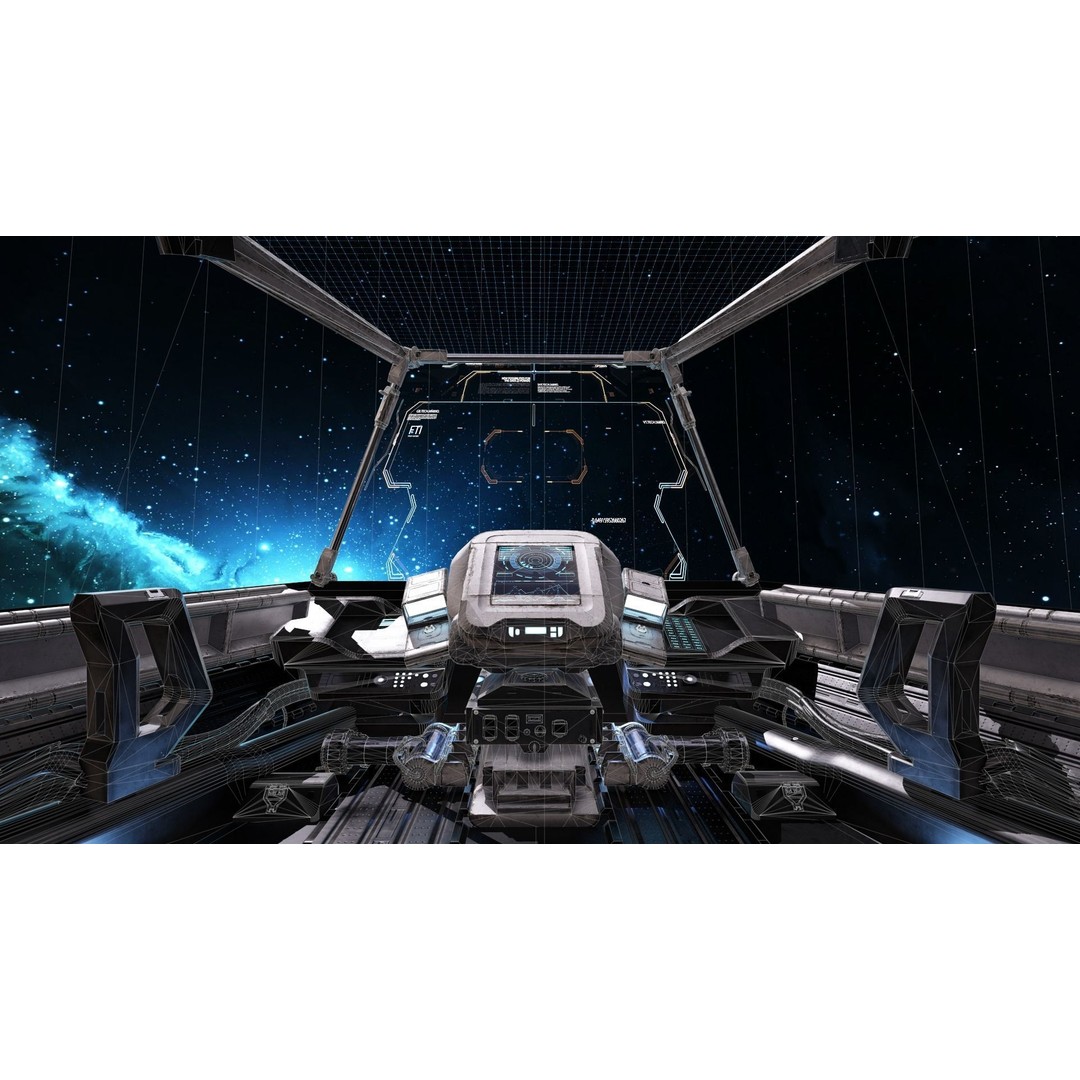 Spaceship Cockpit 3D Model – Low Poly PBR Game Asset, FBX, OBJ - View 15